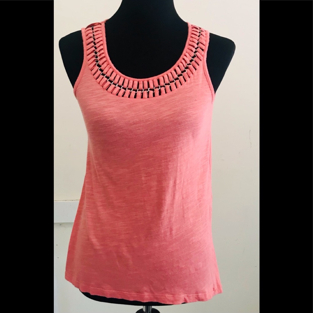 Design History Cotton Medium Detailed NeckTank Top